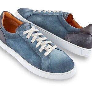 Magnanni Costa Cement Blue Suede Low Top Sneaker